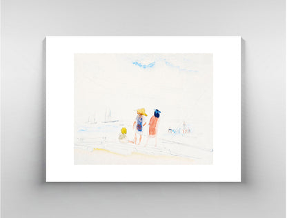 Two Women and Child on Beach by Charles Demuth