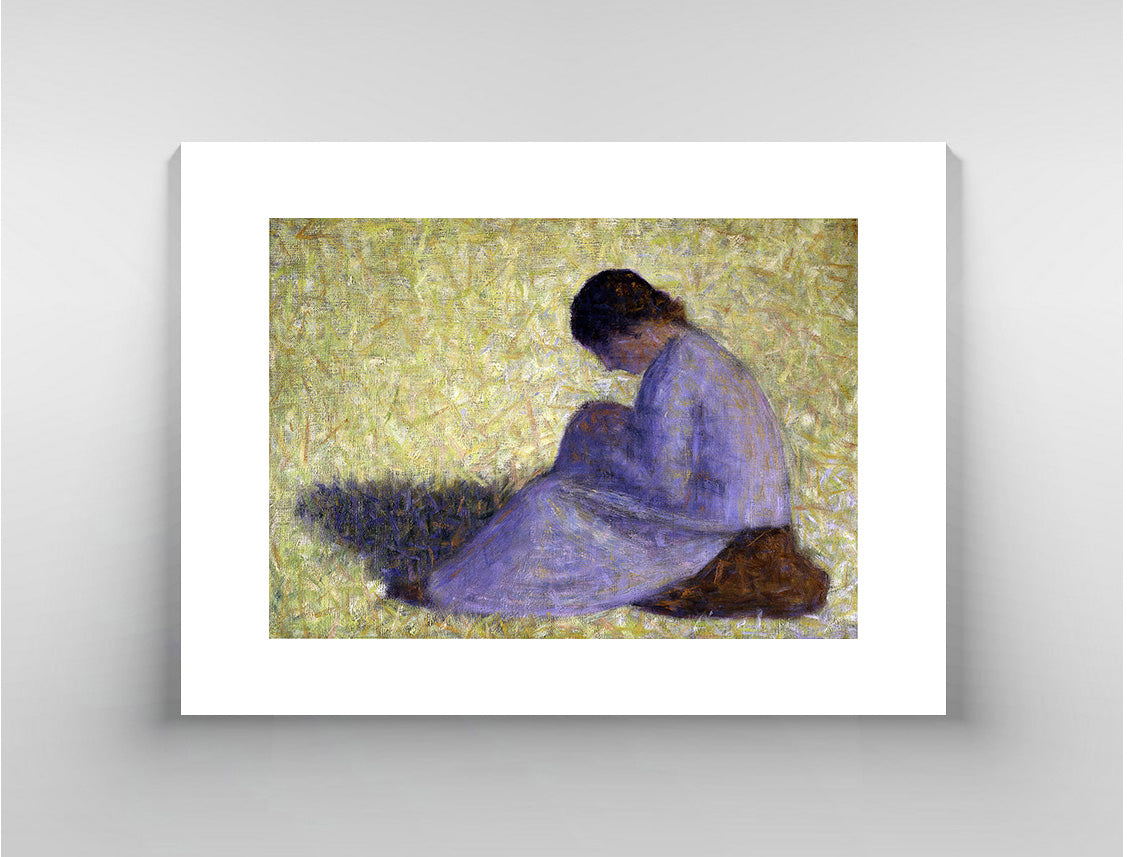 Peasant Woman Seated in the Grass by Seurat