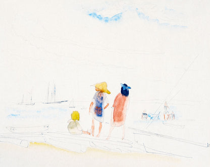 Two Women and Child on Beach by Charles Demuth