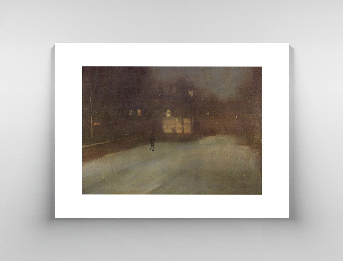 Nocturne Grey and Gold Snow in Chelsea by Whistler